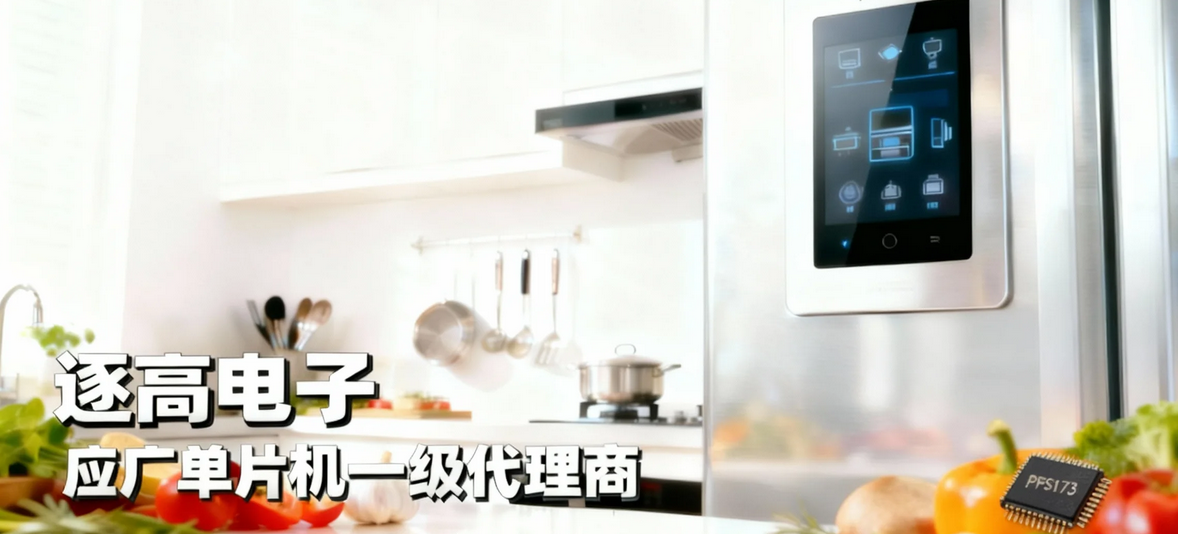 家电触摸控制面板,展示了安装在厨房电器上的触摸界面