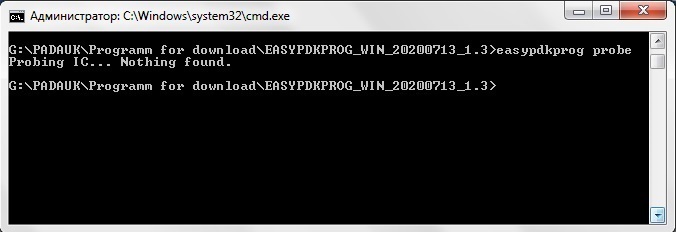 程序easypdkprog的答案,以防她看到程序员:“探测IC...“什么都没发现”
